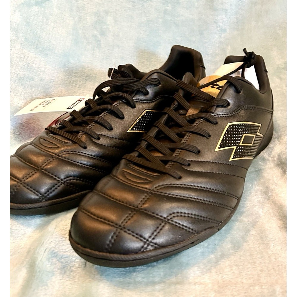 Lotto Stadio 705 ID Black Platino Indoor Soccer Shoes Men's Sz 11.5 (219708 1UQ)